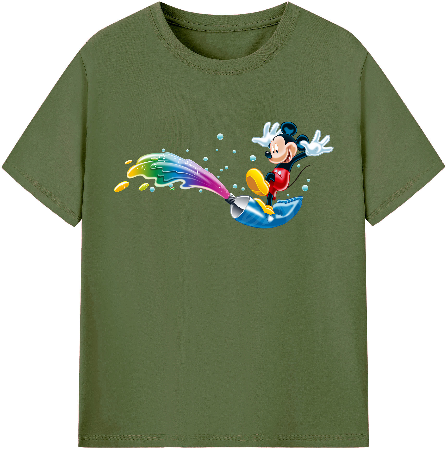 （画像用） ミッキーマウス Mickey Mouse 綿100％半袖Tシャツ（フロントプリント）